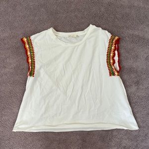 Altar'd State crochet sleeve crop tee